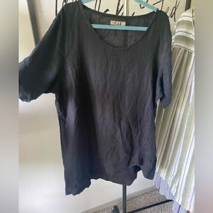 Flax Black Linen Tunic Dress